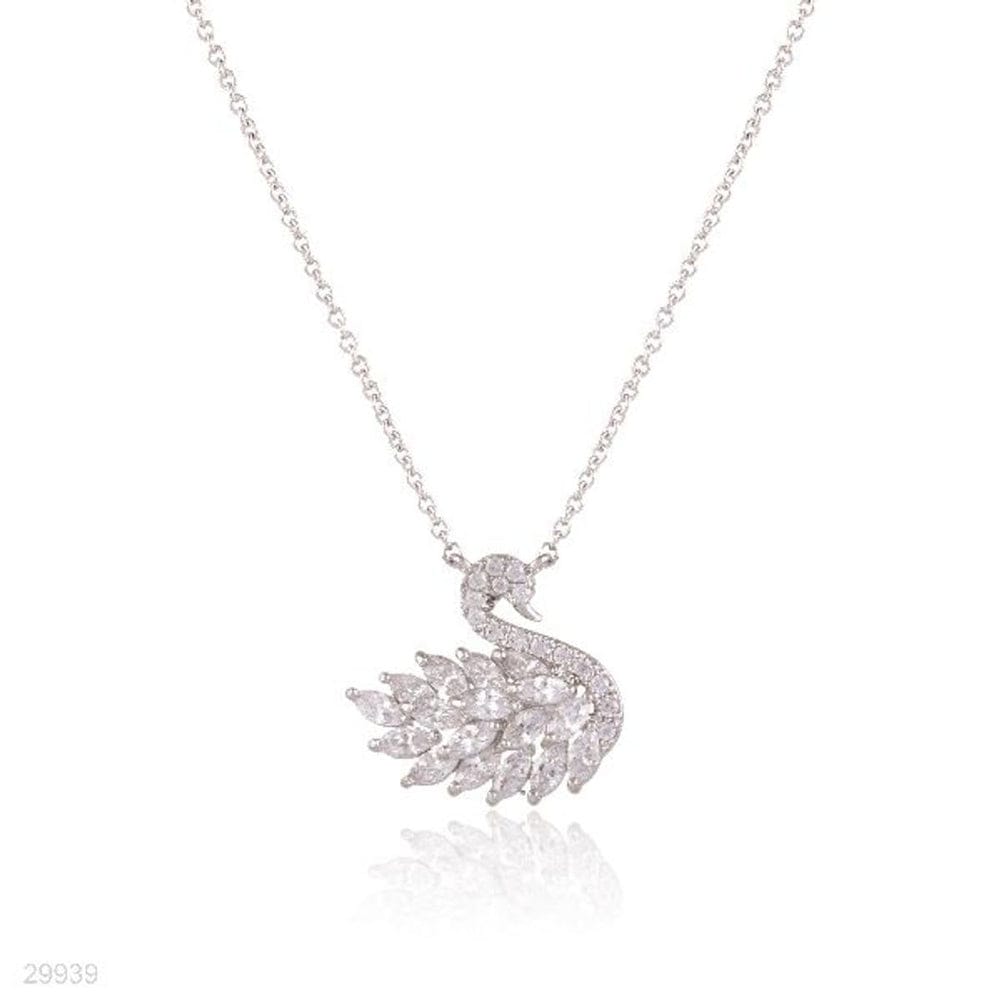 Tulip Bracelet + Swan Necklace Stainless Steel Jewelry Set