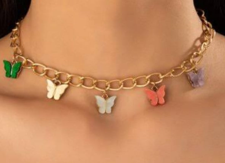 Elegant Multi Color Butterfly Chain