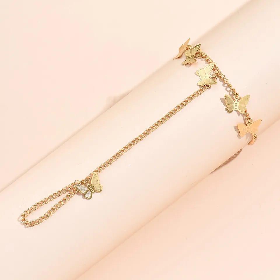 Beautiful Butterfly Hand Charm Bracelet