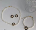 Rosette Pearl Floral Charm Set