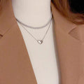 Double Layer Heart Pearl Pendant