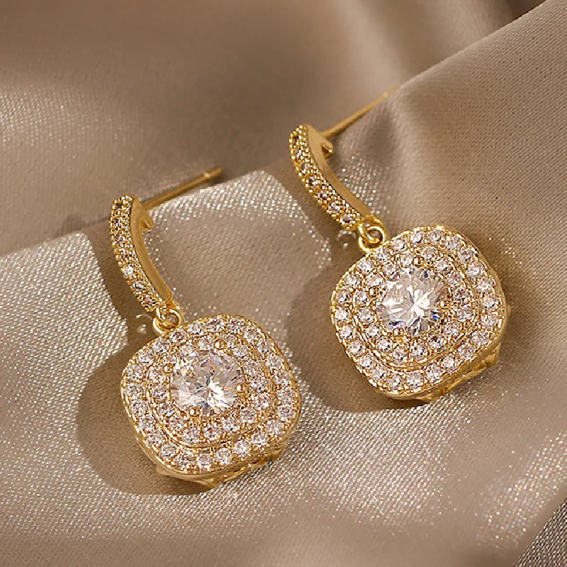 Elegant Gold Plated Drop Earrings