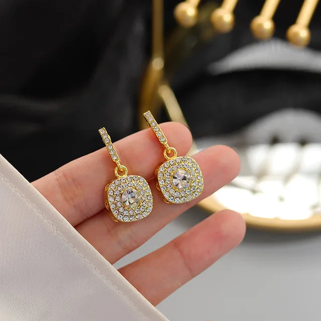 Elegant Gold Plated Drop Earrings