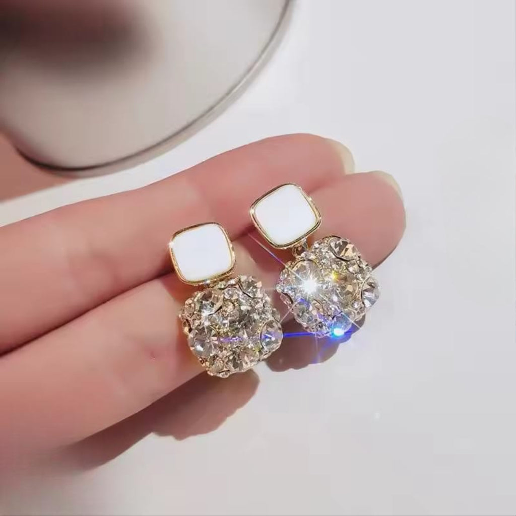Retro Marble Elegant Zircon Earrings