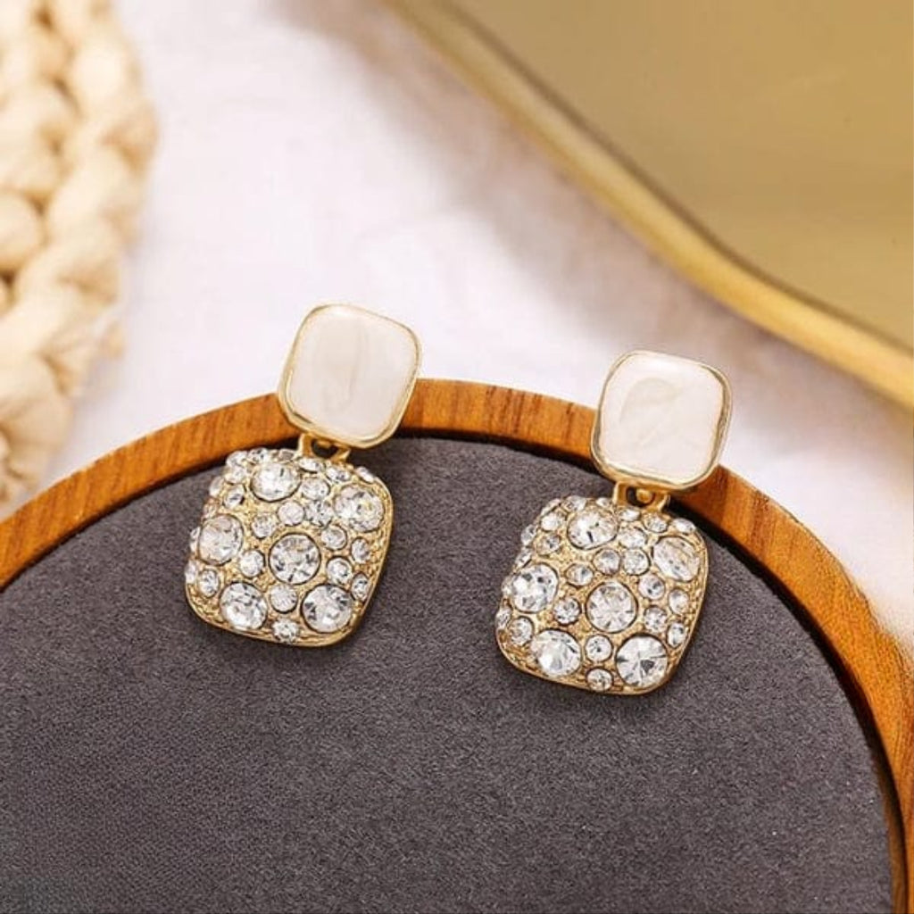 Retro Marble Elegant Zircon Earrings