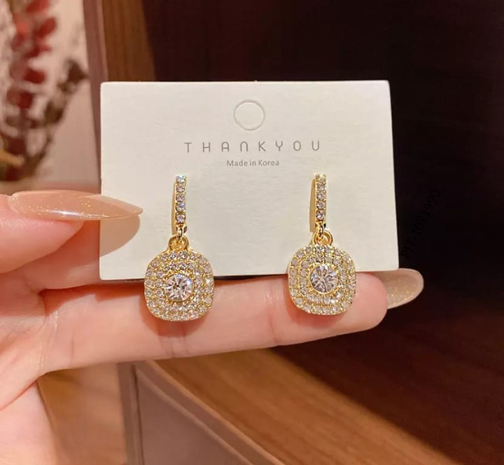 Elegant Gold Plated Drop Earrings