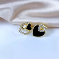 Korean Heart Zircon Stud Earrings