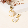 Textured Rectangular Korean Stud Earrings