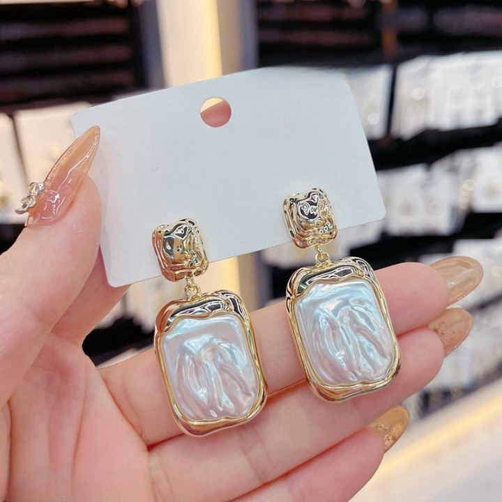 Textured Rectangular Korean Stud Earrings