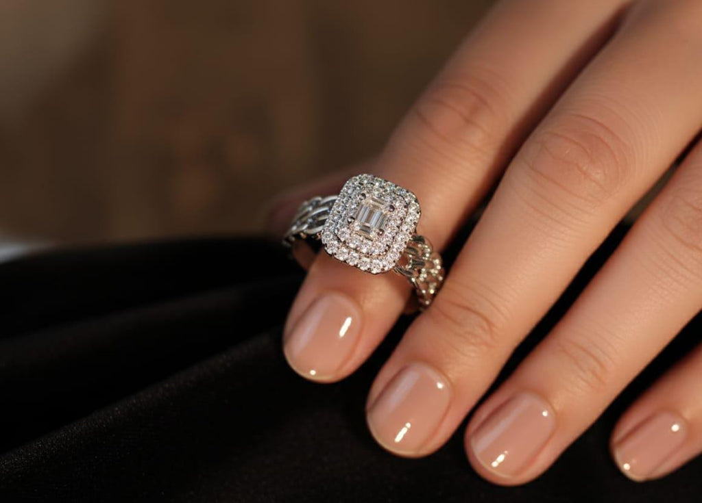 Sparkling Adjustable Zircon Crystal Rings