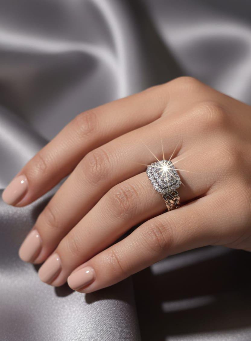 Sparkling Adjustable Zircon Crystal Rings