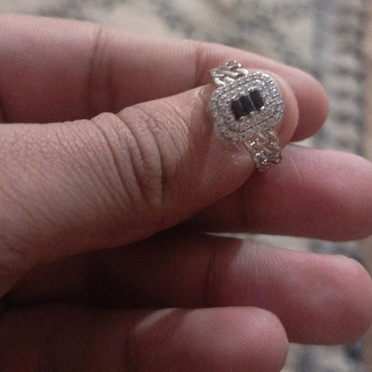 Sparkling Adjustable Zircon Crystal Rings