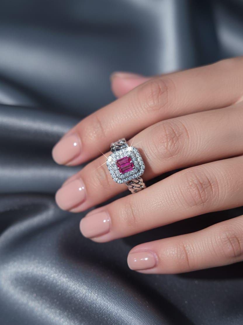 Sparkling Adjustable Zircon Crystal Rings
