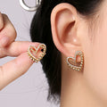 Double Heart Korean Earrings