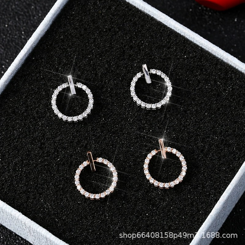 Sparkling Circle Zircon Earrings