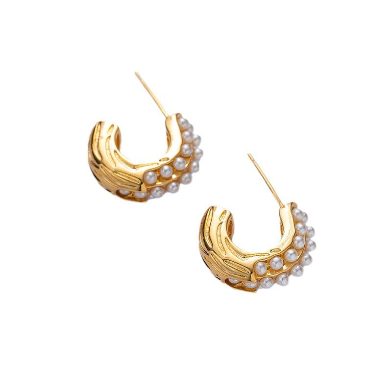 Elegant Pearl Bali Earrings