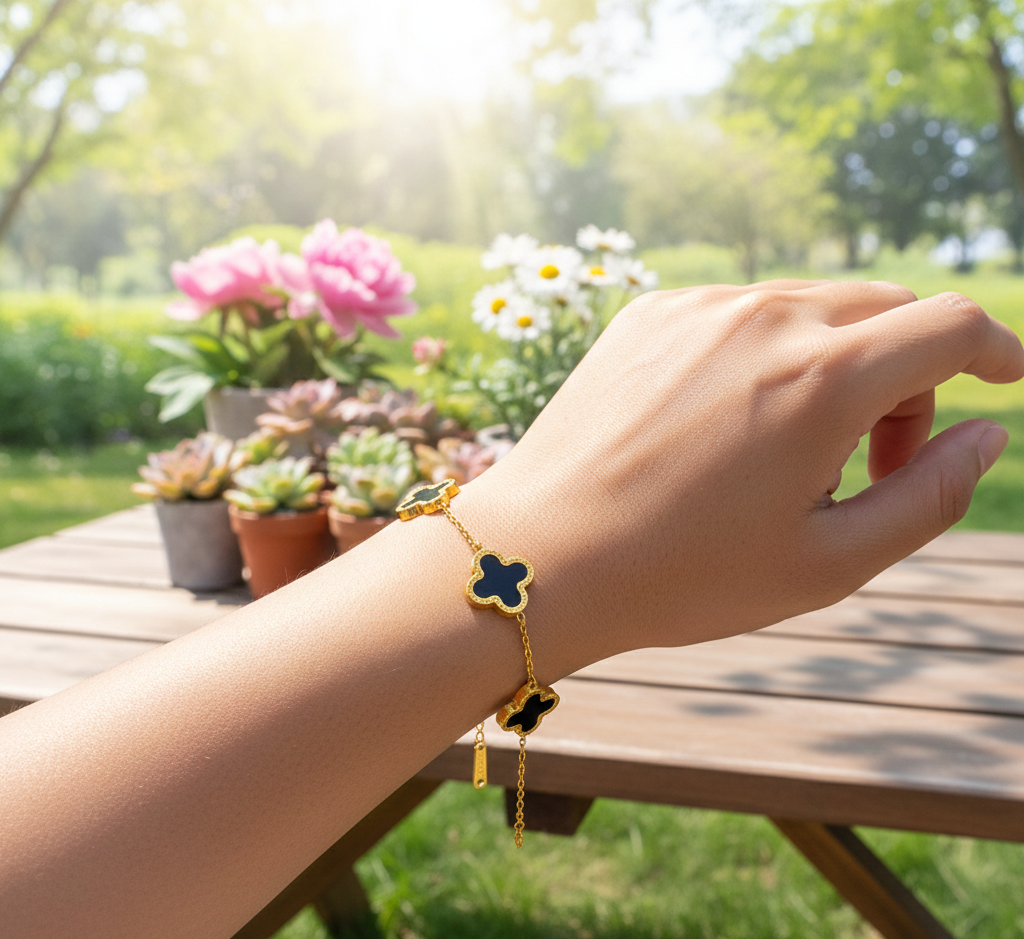 Elegant Stainless Steel Clover Bracelet