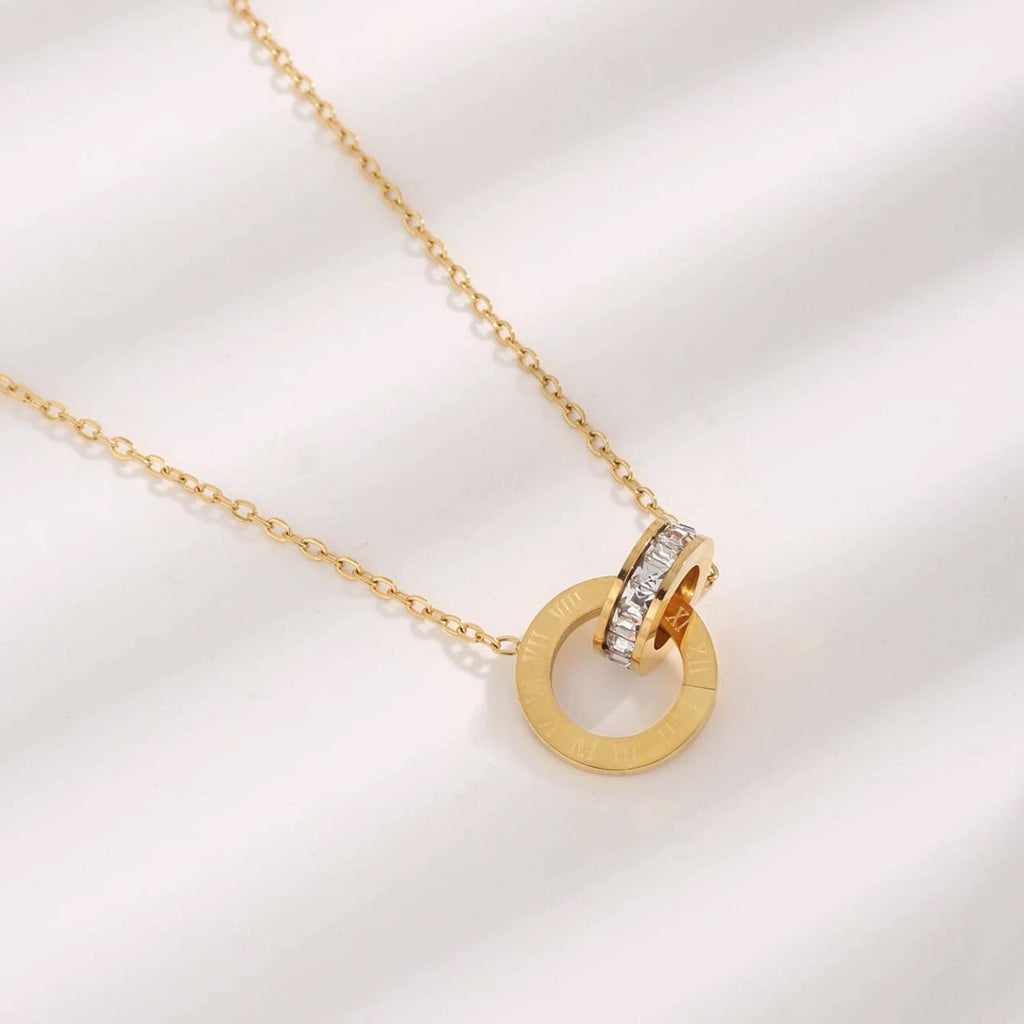 Roman Circle Charm Necklace