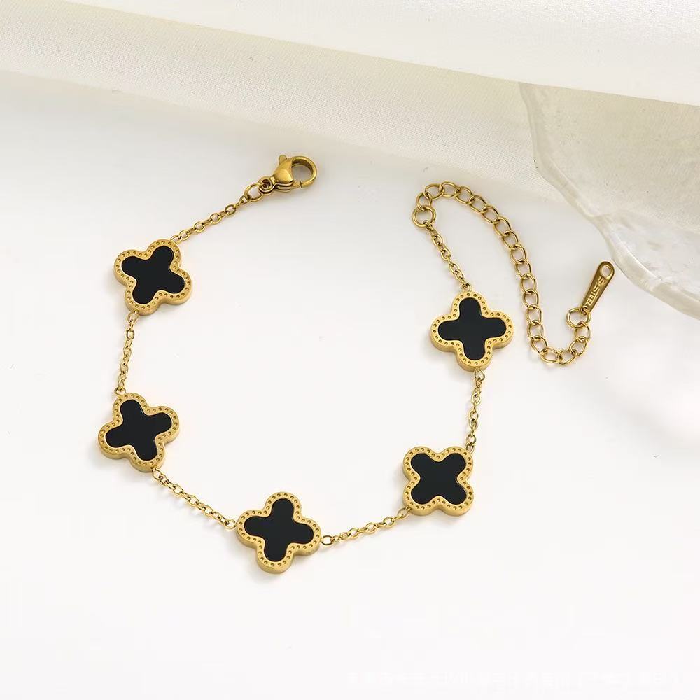 Elegant Stainless Steel Clover Bracelet