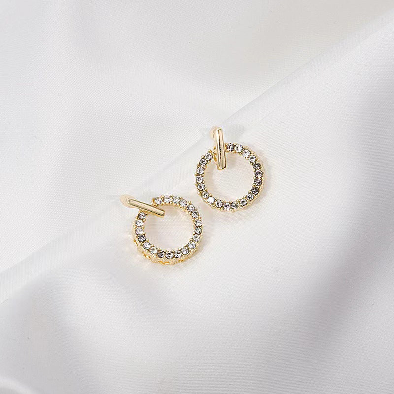 Sparkling Circle Zircon Earrings