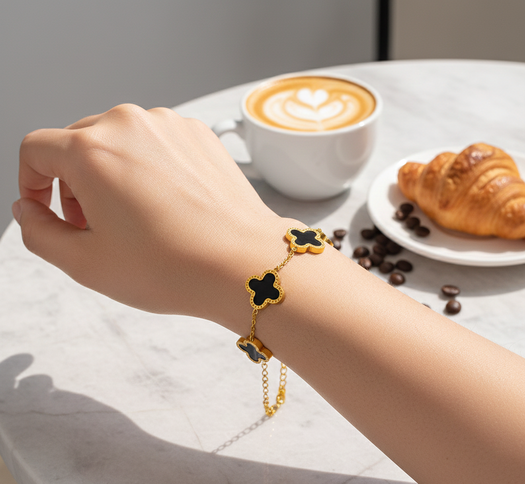Elegant Stainless Steel Clover Bracelet