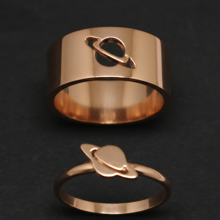Saturn Promise Couple Rings