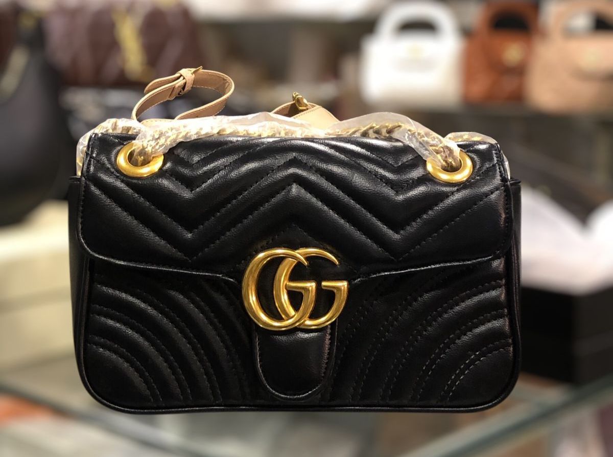 Gucci Black Matelassé Handbag