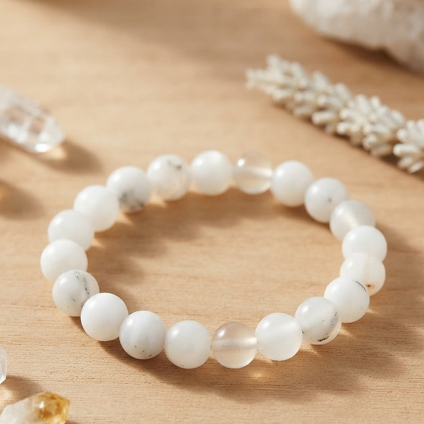 Milky White Aqeeq Bracelet