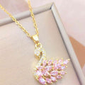 Swan Zircon Pendant Necklace