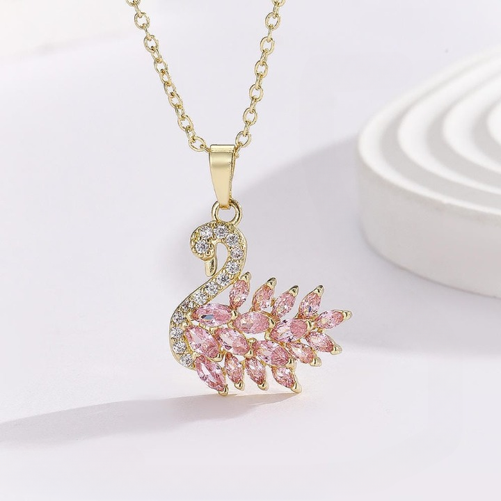 Swan Zircon Pendant Necklace