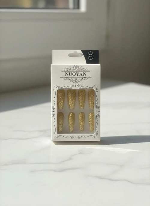 Glittery Artificial Nails-12 pieces