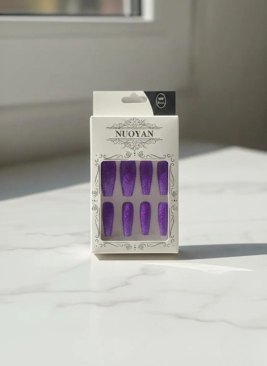 Glittery Artificial Nails-12 pieces