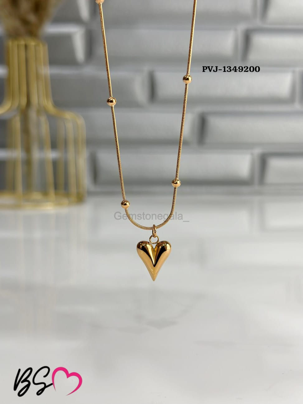 Ball Chain Heart Pendant