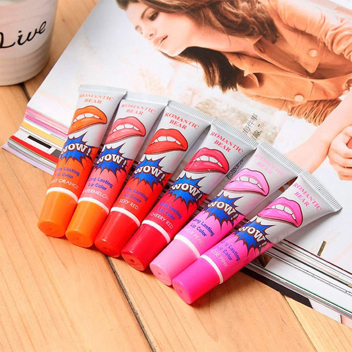 6Pcs Peel Off Lipstick