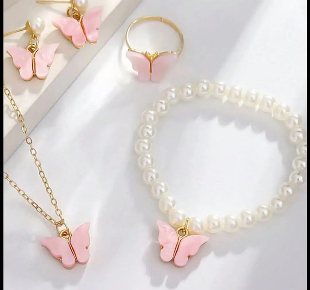 Butterfly Pearl Jewelry Set
