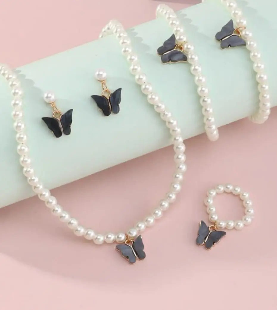 Butterfly Pearl Jewelry Set