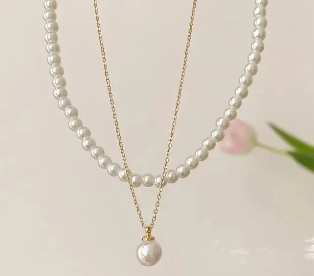 Double Layer Pearl Necklace