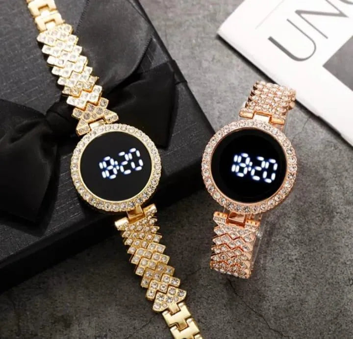 Crystal Chain Digital Touch Watch