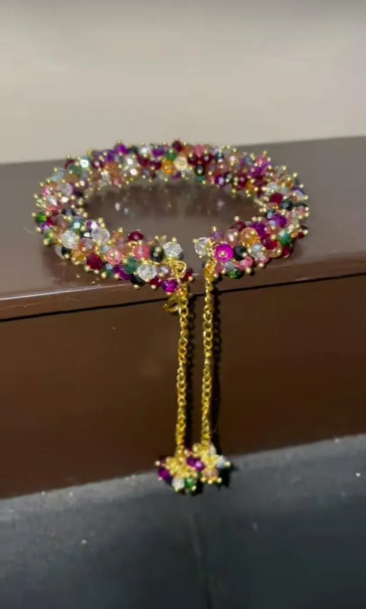 Multicolor Gajra Crystal Bead Bracelet