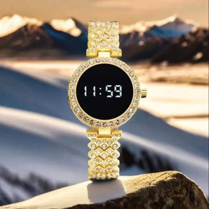 Crystal Chain Digital Touch Watch