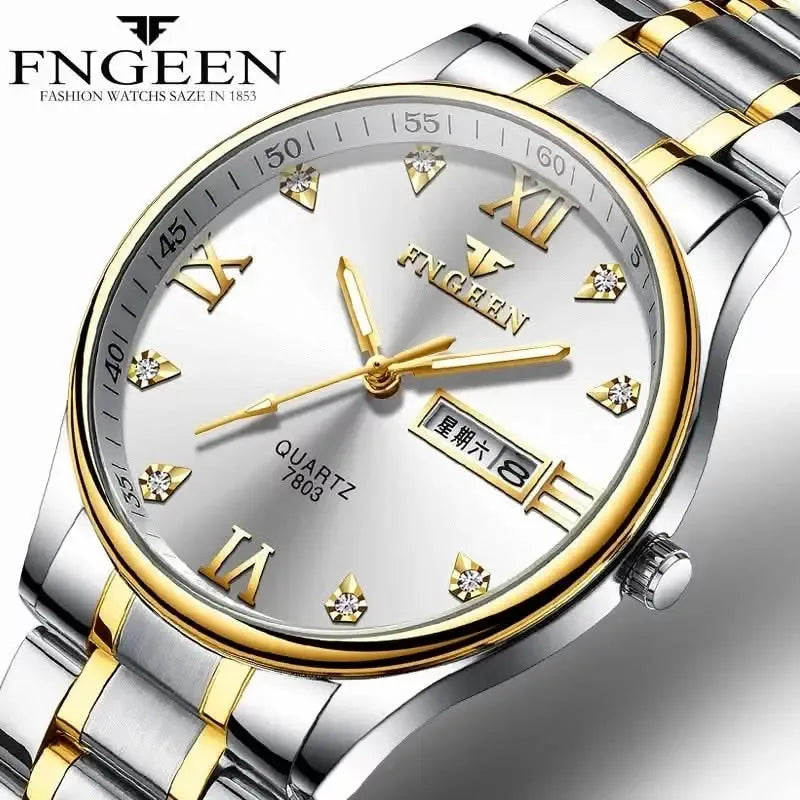 FNGEEN Luxury Stainless Steel Watch