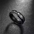 Heartbeat Black Stainless Steel Ring