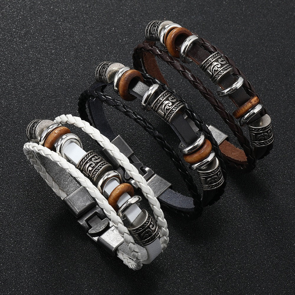 Dark Brown Leather Men's Bracelet