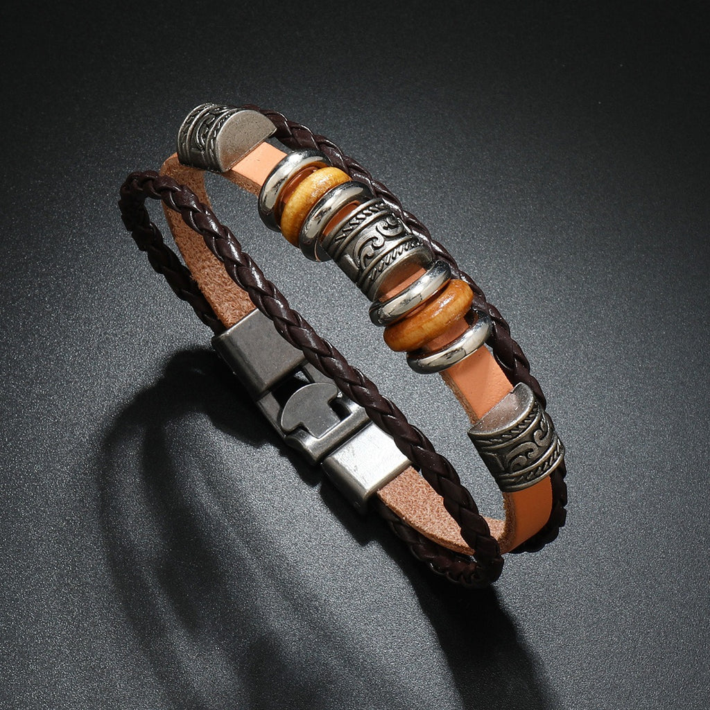 Dark Brown Leather Men's Bracelet