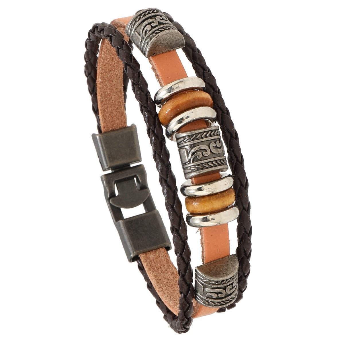 Dark Brown Leather Men's Bracelet