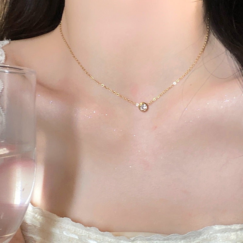 Double Layered Zircon Necklace