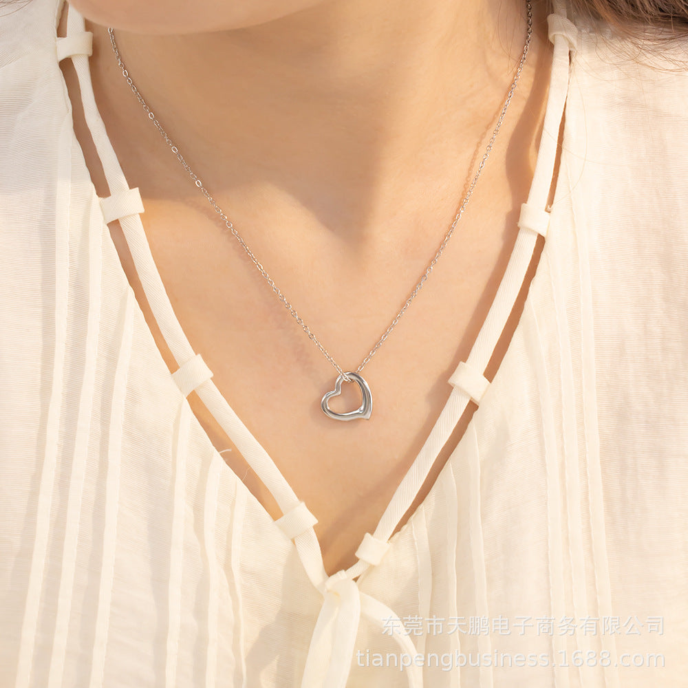 Silver Double Heart Necklace